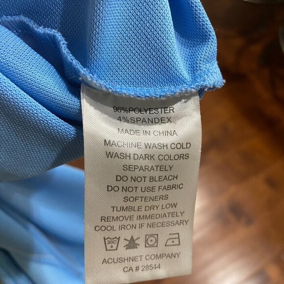 FootJoy Athletic Fit Baby Sky Blue Polo Polyester Blend Shirt Men's Size Small - Picture 6 of 8